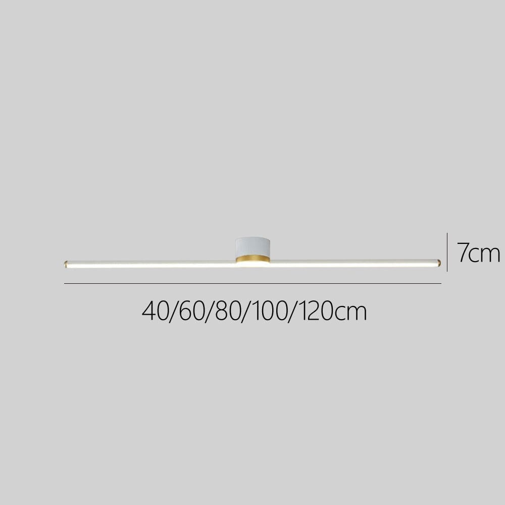 リビングルームに最適な、スタイリッシュで洗練されたアイアン製ロングLEDシーリングライト