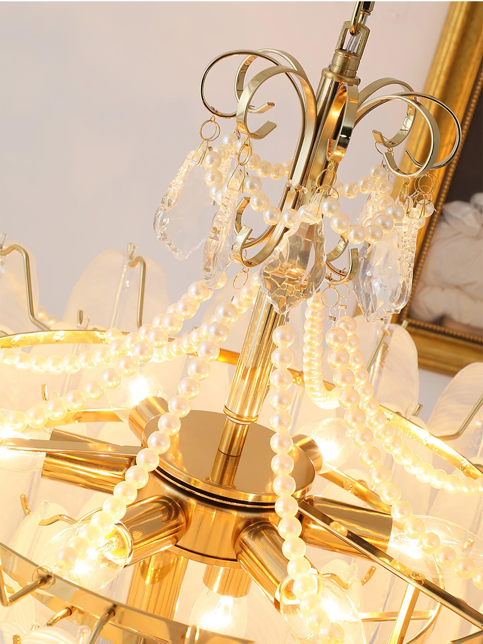 エンジェルガラスフェザーシャンデリア