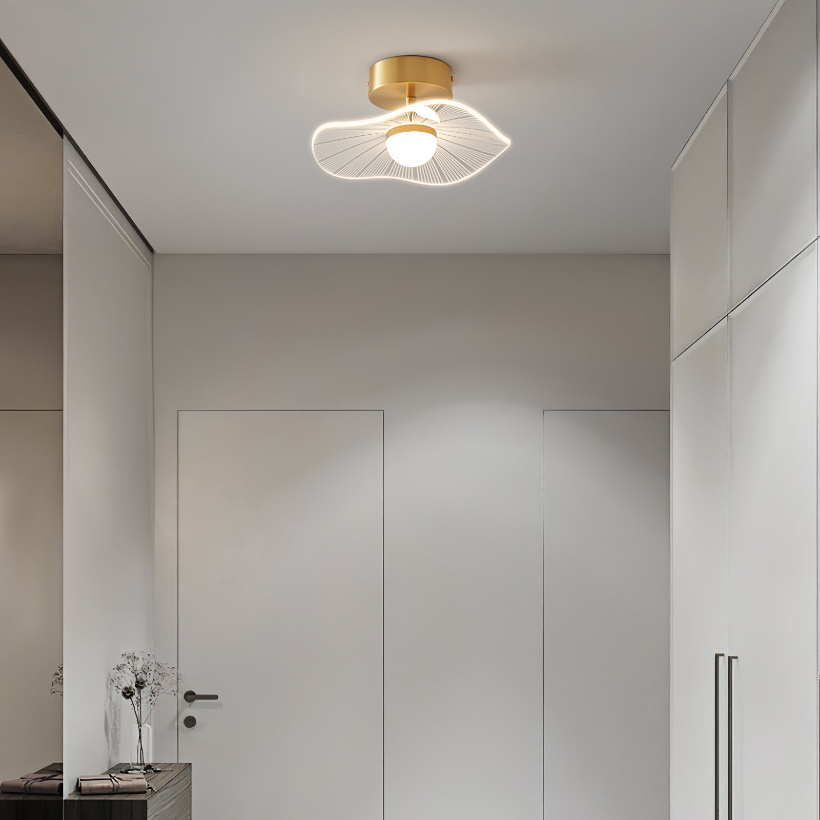 アクリル製蓮の葉の天井照明