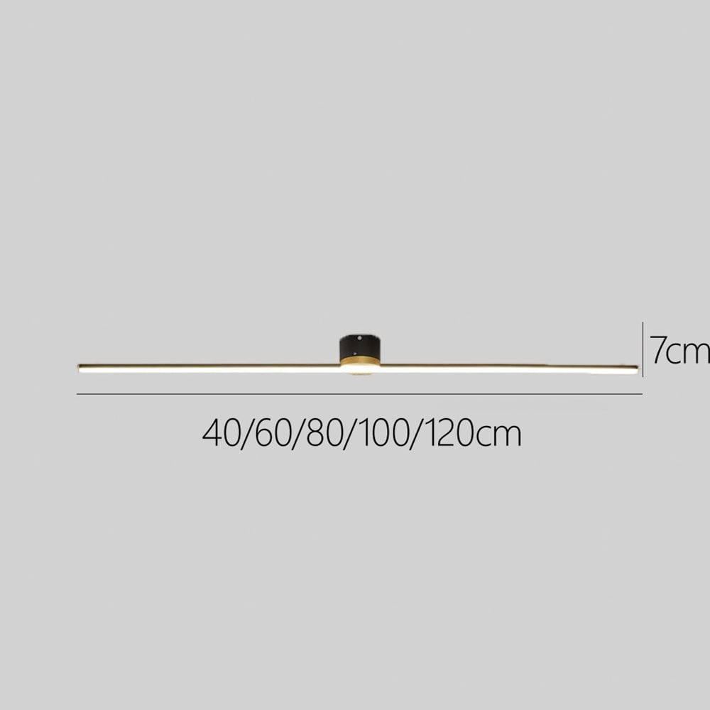 リビングルームに最適な、スタイリッシュで洗練されたアイアン製ロングLEDシーリングライト