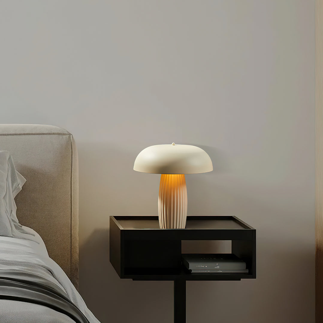 Ribbed Mushroom Table Lamp