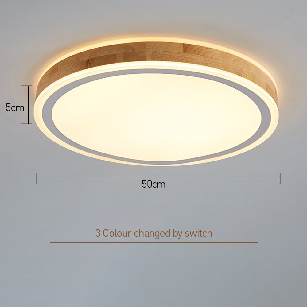 レトロな木製LED寝室用シーリングライト