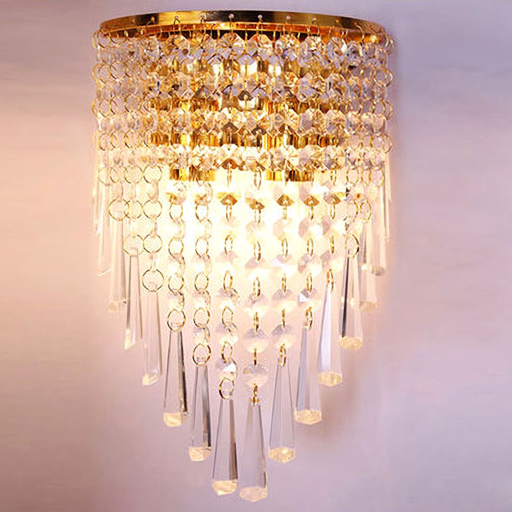 モダンなクリスタルウォールランプ