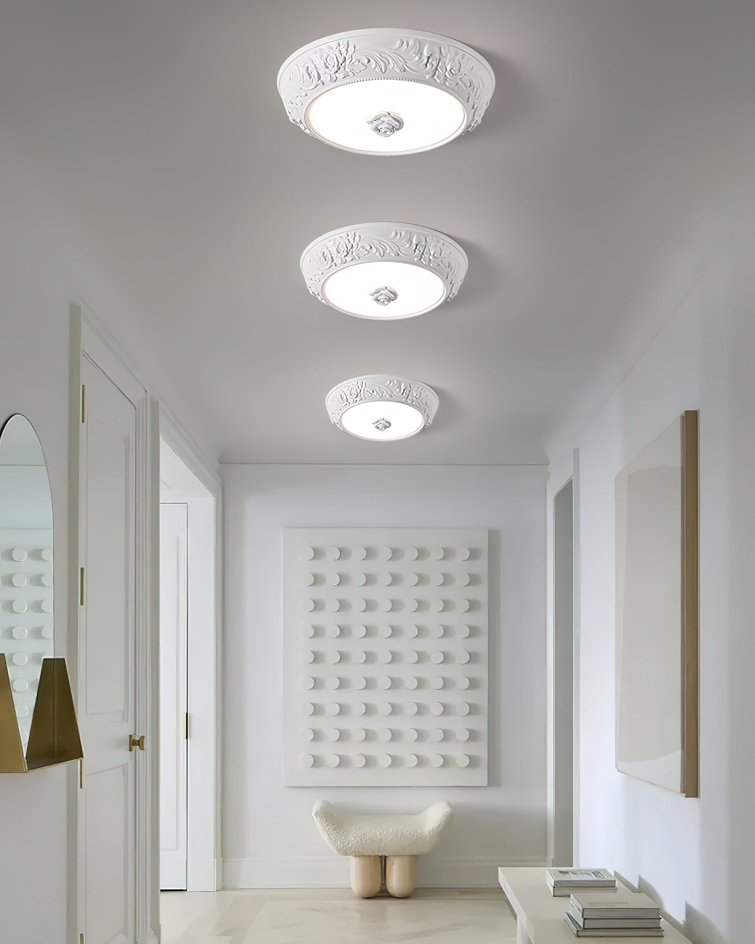 エンボス加工樹脂製シーリングライト