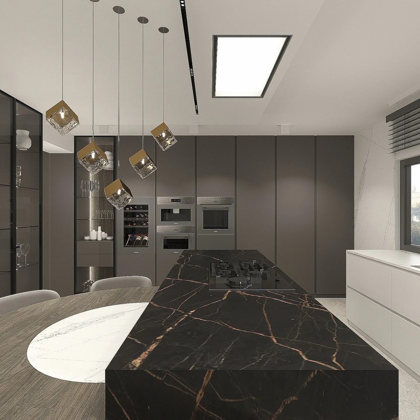 スクエアアートガラスシャンデリア