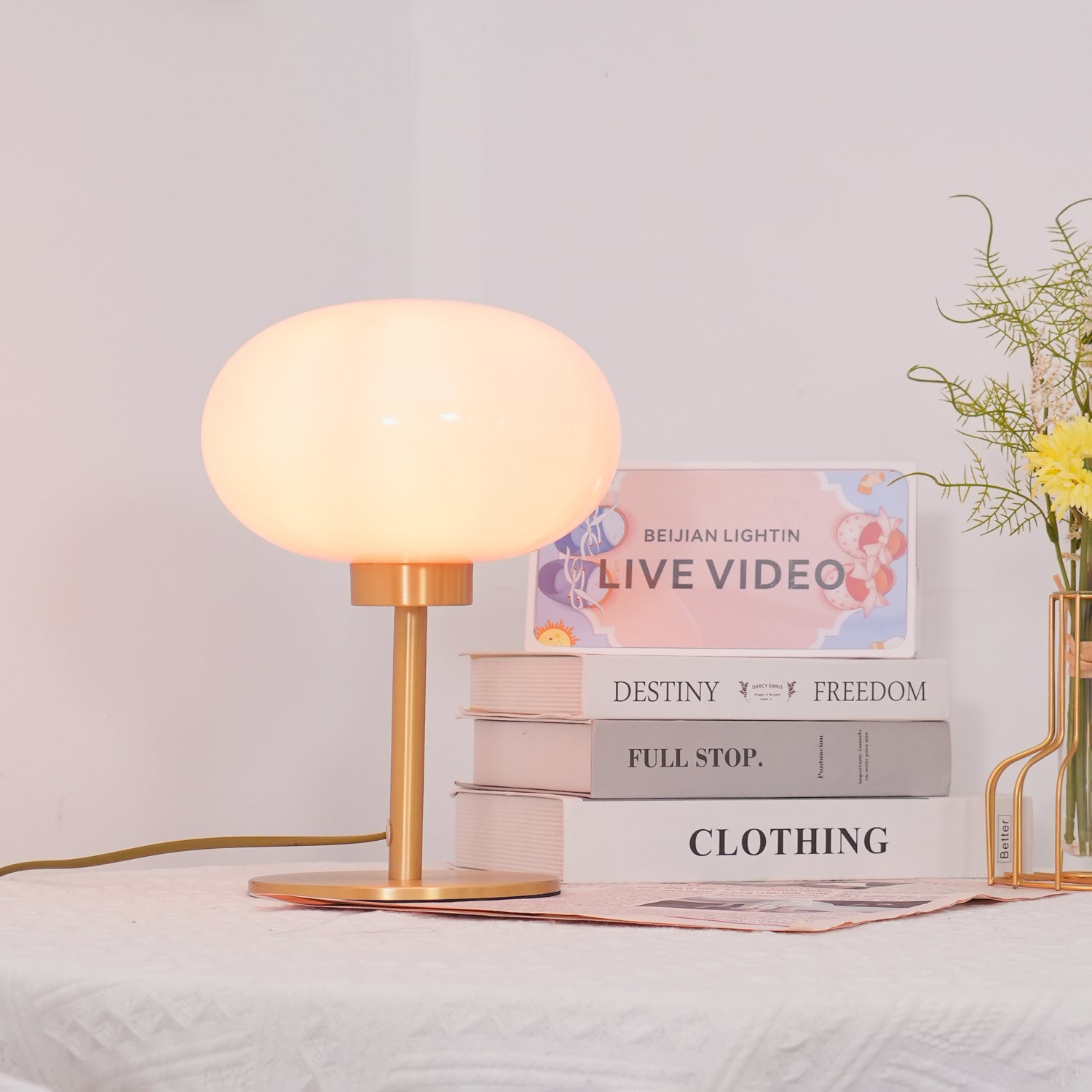 マシュマロ真鍮テーブルランプ