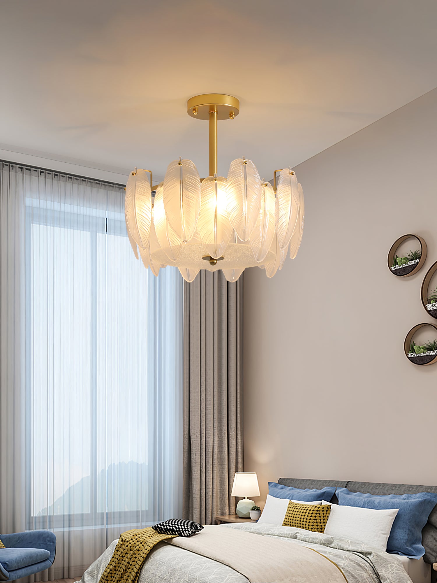 ガラスの羽根のシャンデリア