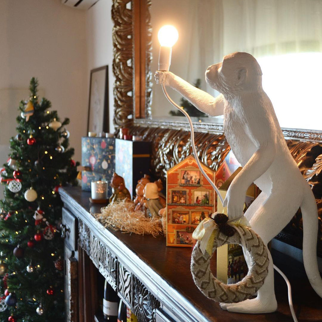 Monkey Resin Table Lamp