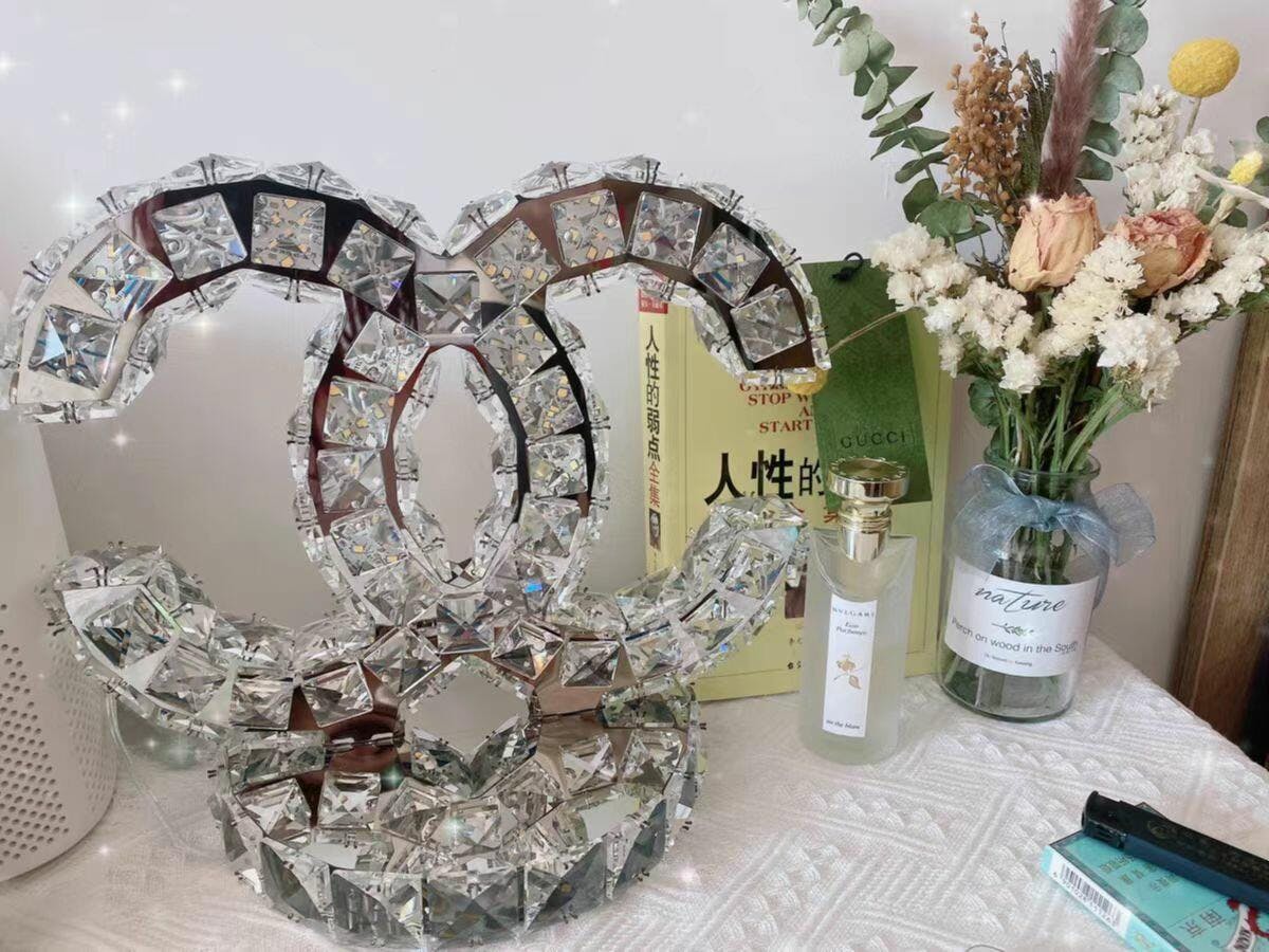 ステンレススチールクリスタルテーブルランプ