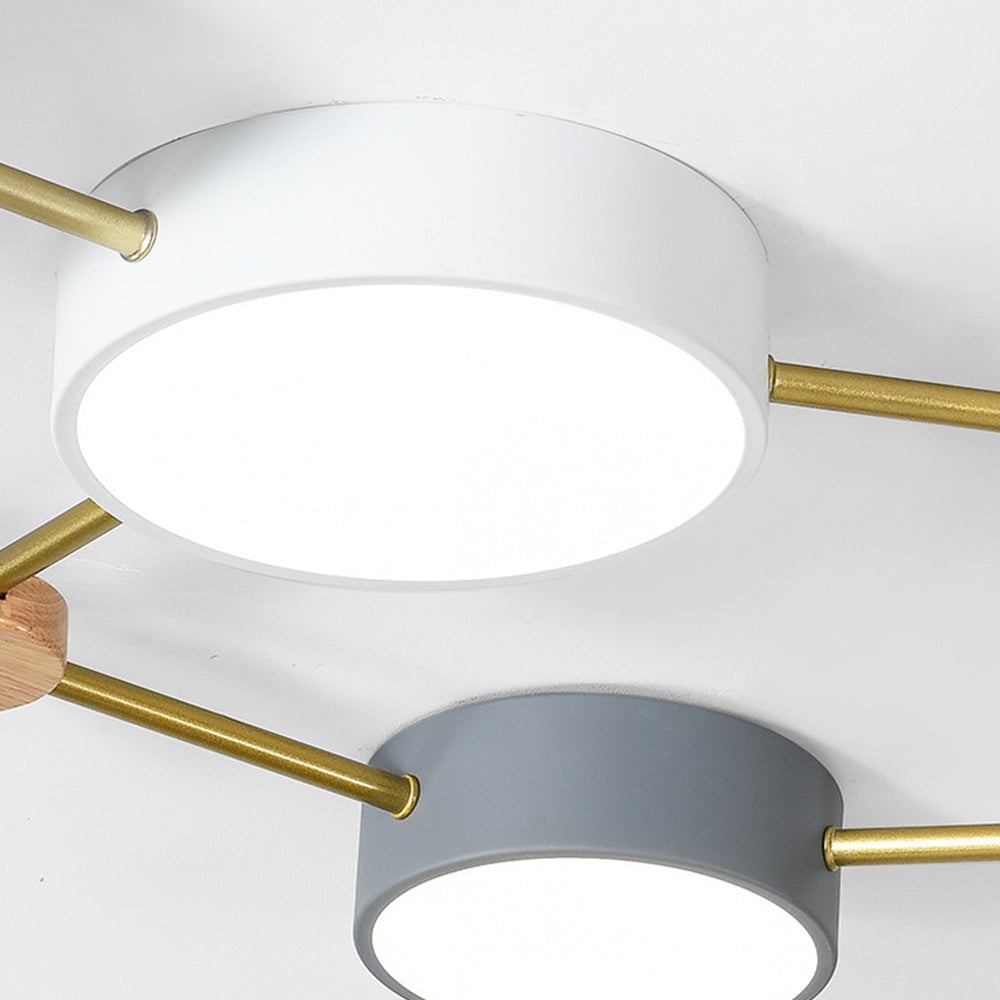 北欧クリエイティブ マルチヘッド LED ホワイトシーリングライト