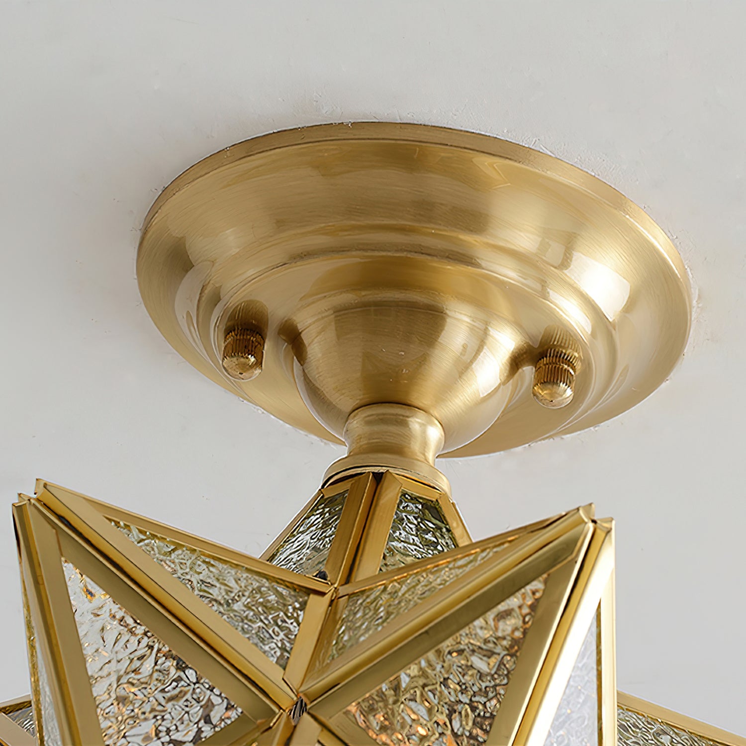 真鍮製五芒星型天井ランプ