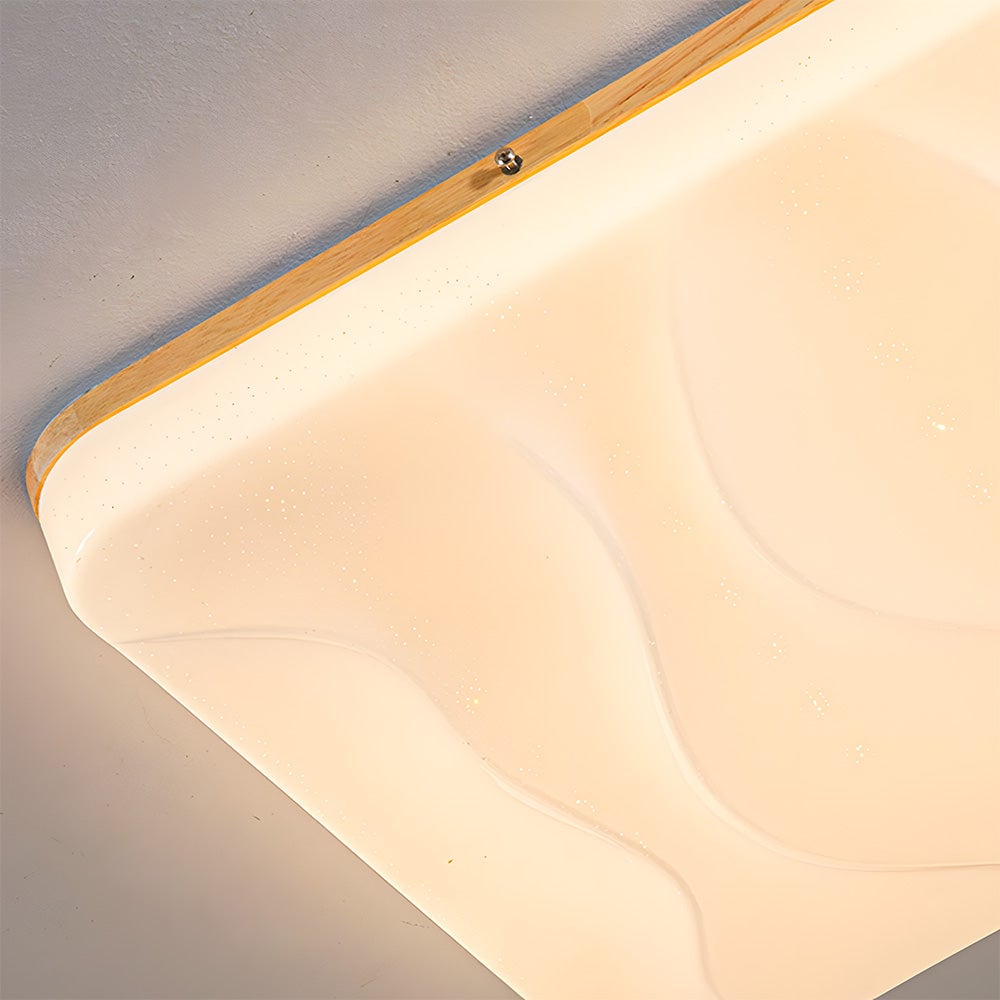 レトロミニマルな木製リビングルームLEDシーリングライト