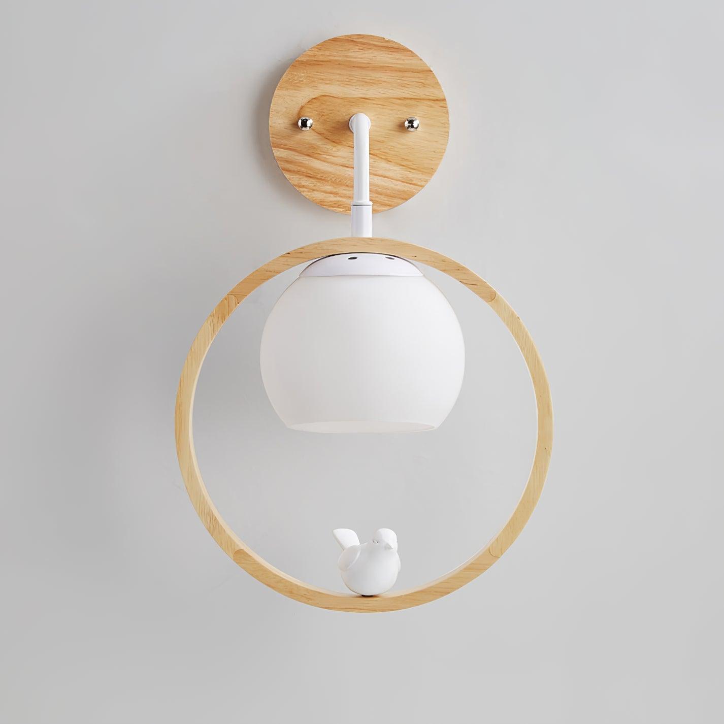 Wood Bird Wall Lamp