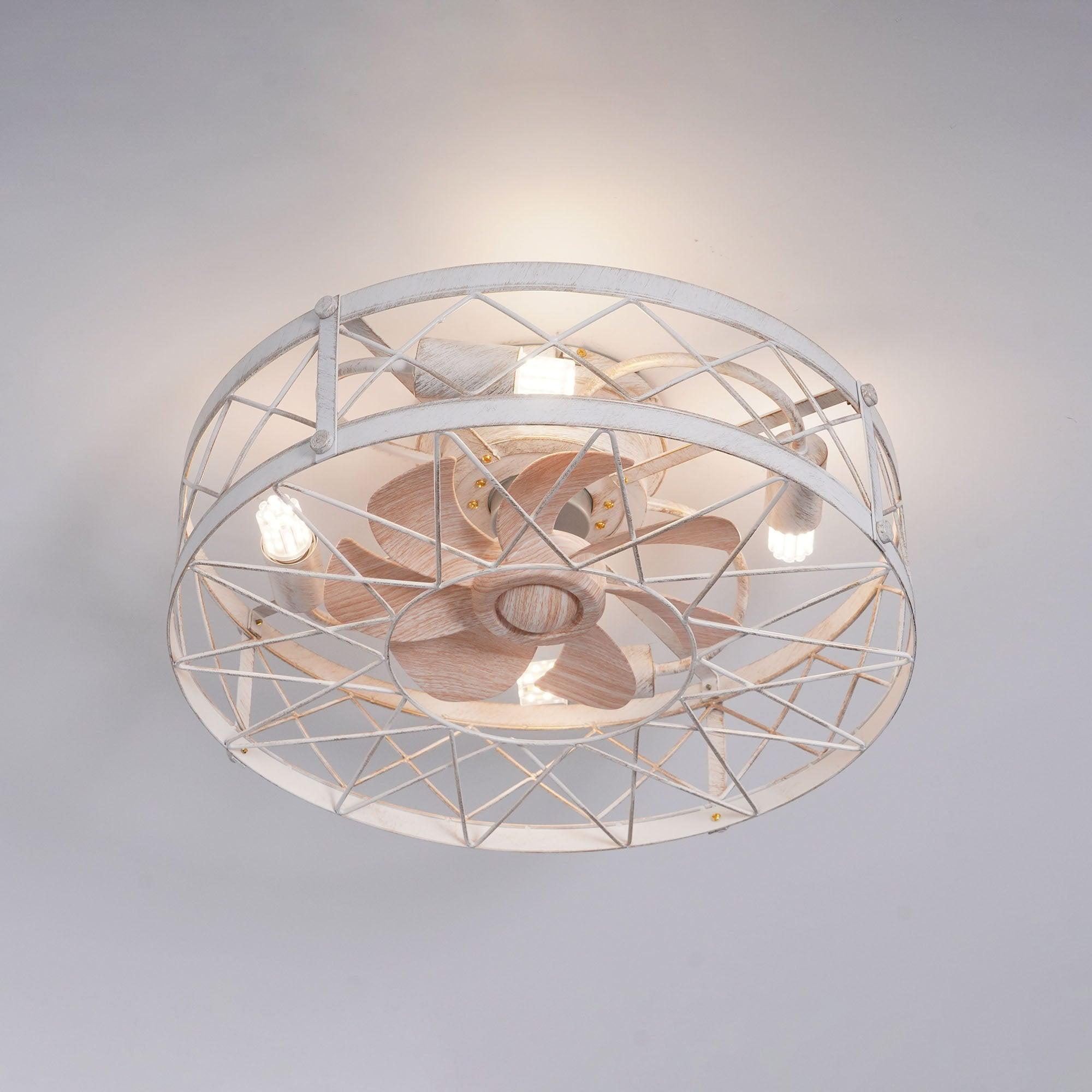 ホワイトとゴールドのメタル、リモートシーリングファンランプ付き