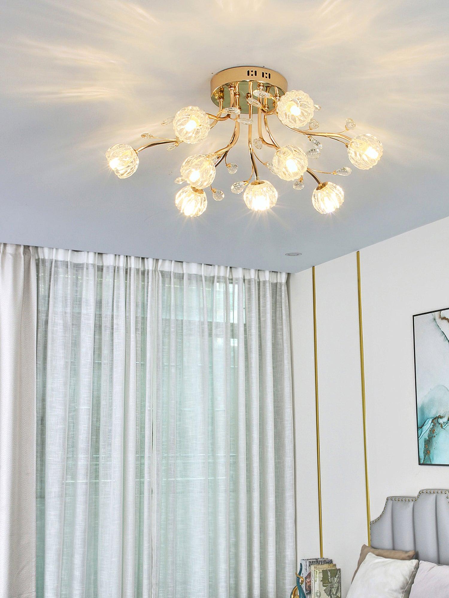 クリスタルフラワーシーリングライト