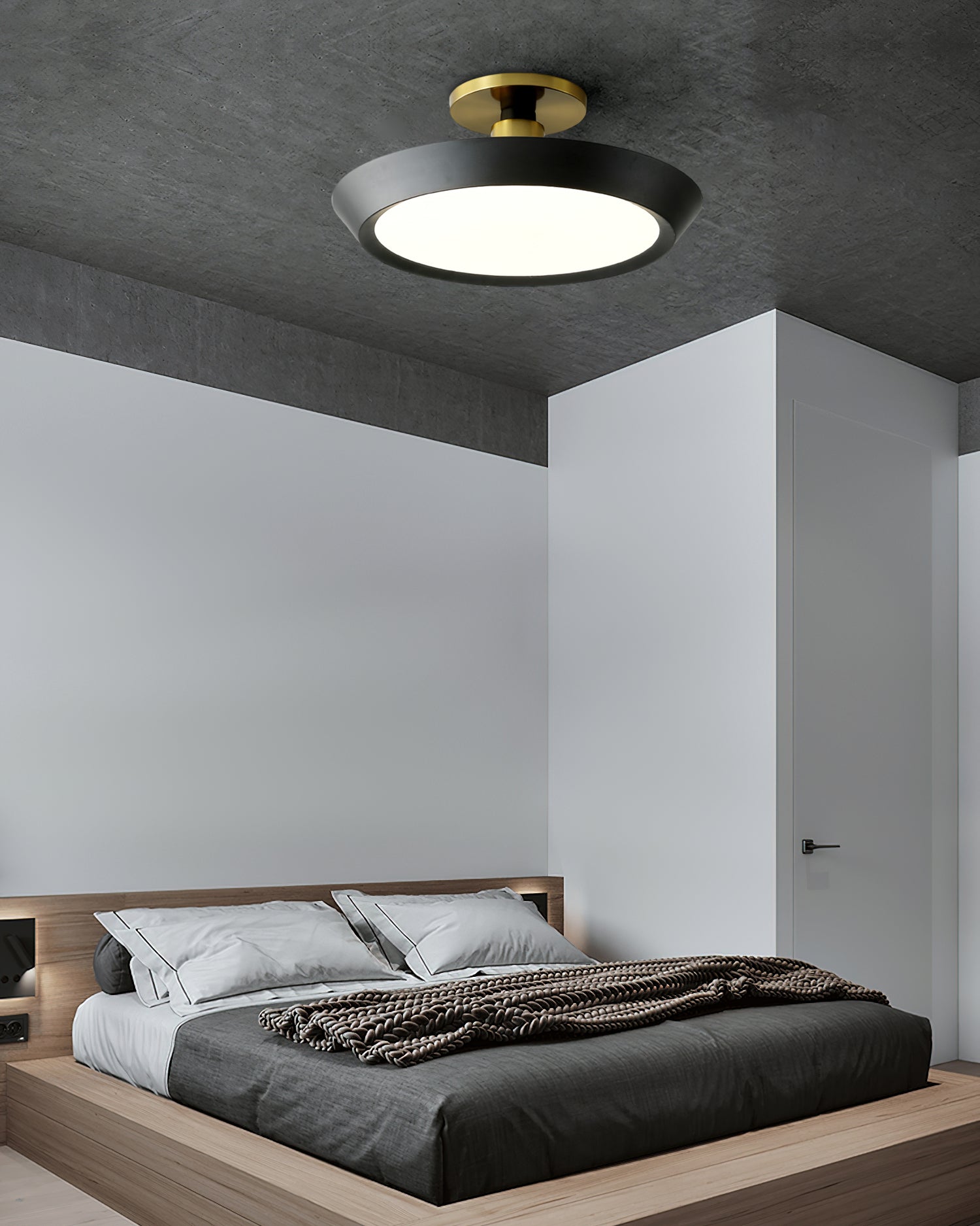 厚い楕円形の天井照明