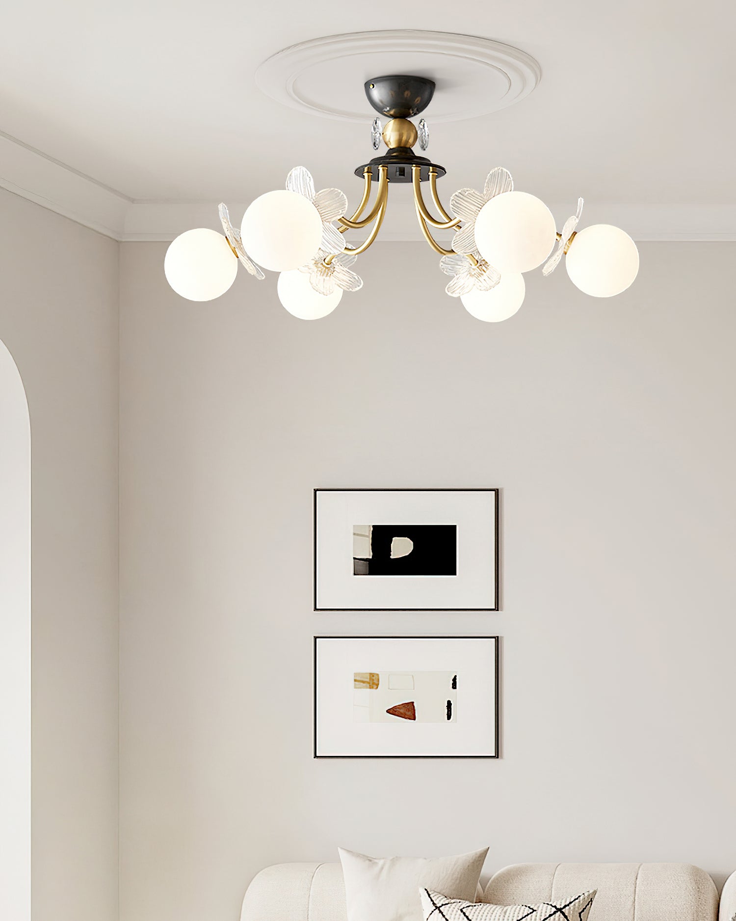 ブロッサムフラワーガラスシャンデリア