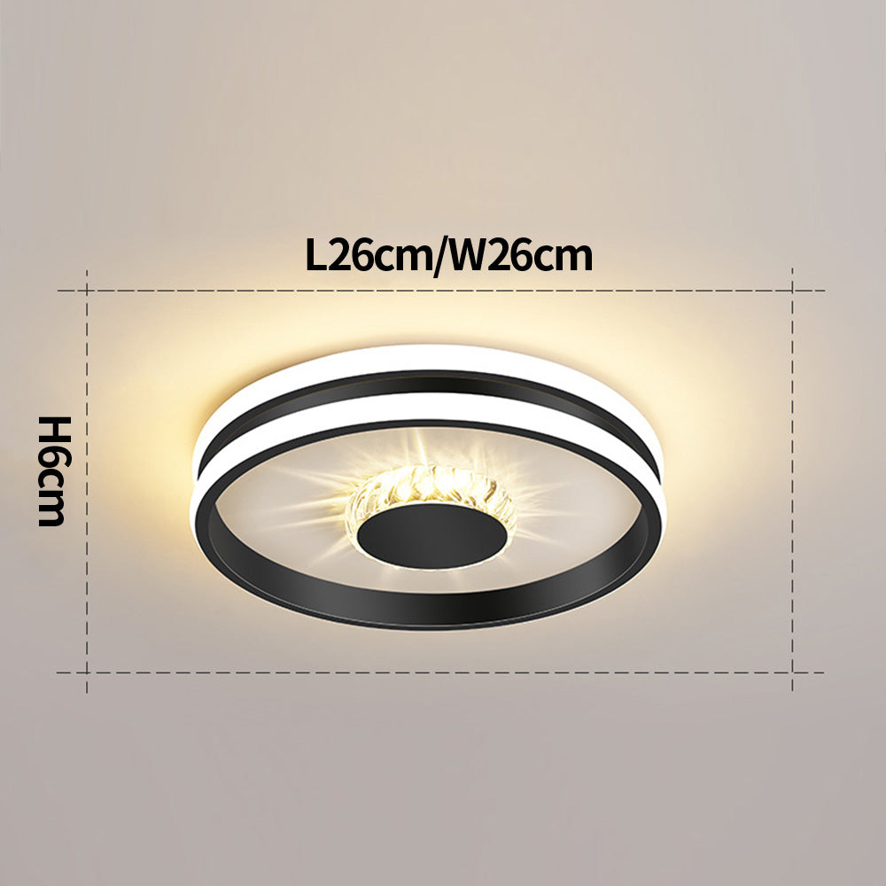 ゴールドの廊下用クリスタルLEDシーリングライト