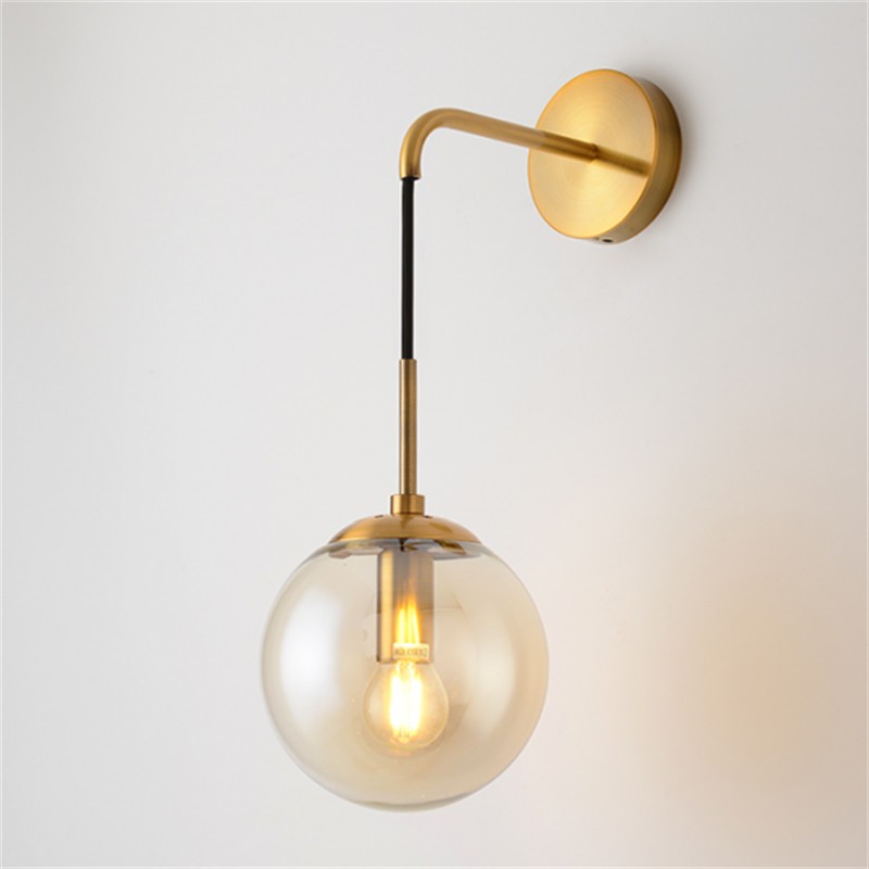 北欧ガラスボールウォールライト