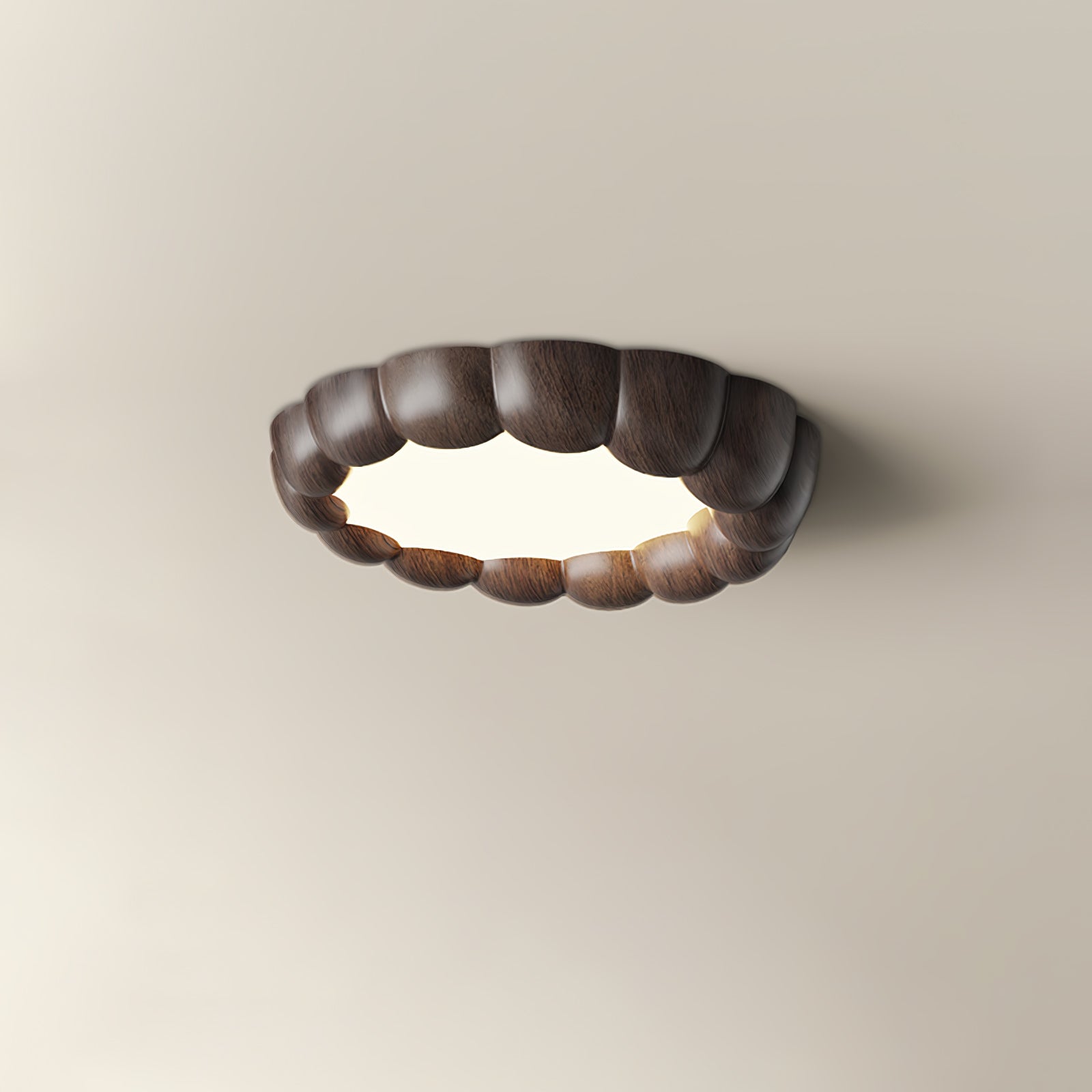 フェイクウッドリップルシーリングランプ