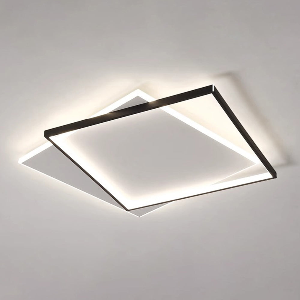 リビングルームに最適な、現代的なゴールドとブラックのLEDシーリングライト