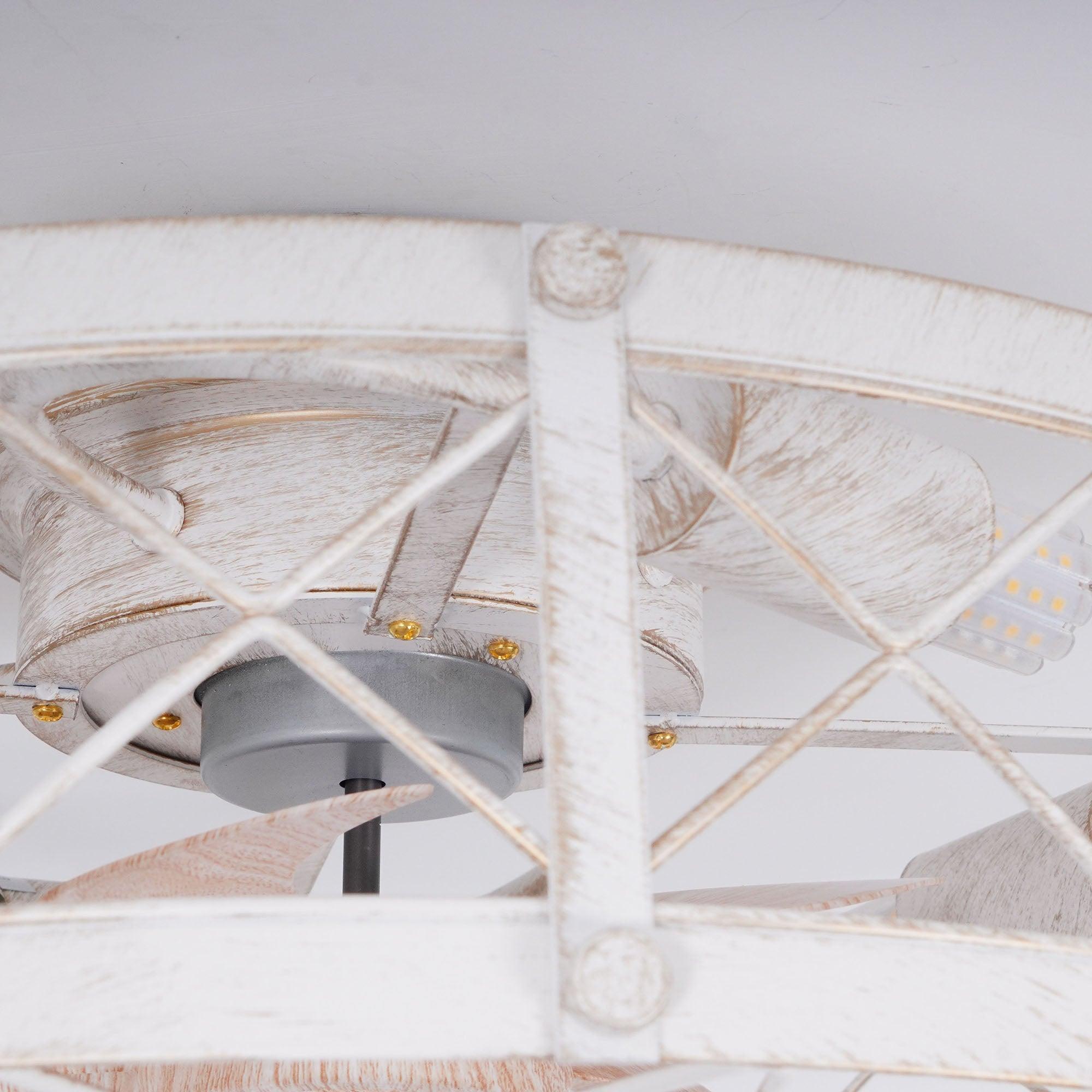 ホワイトとゴールドのメタル、リモートシーリングファンランプ付き