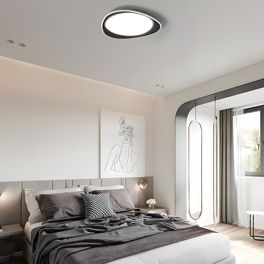 モダンな幾何学模様の調光可能な鉄製リビングルーム用LEDシーリングライト