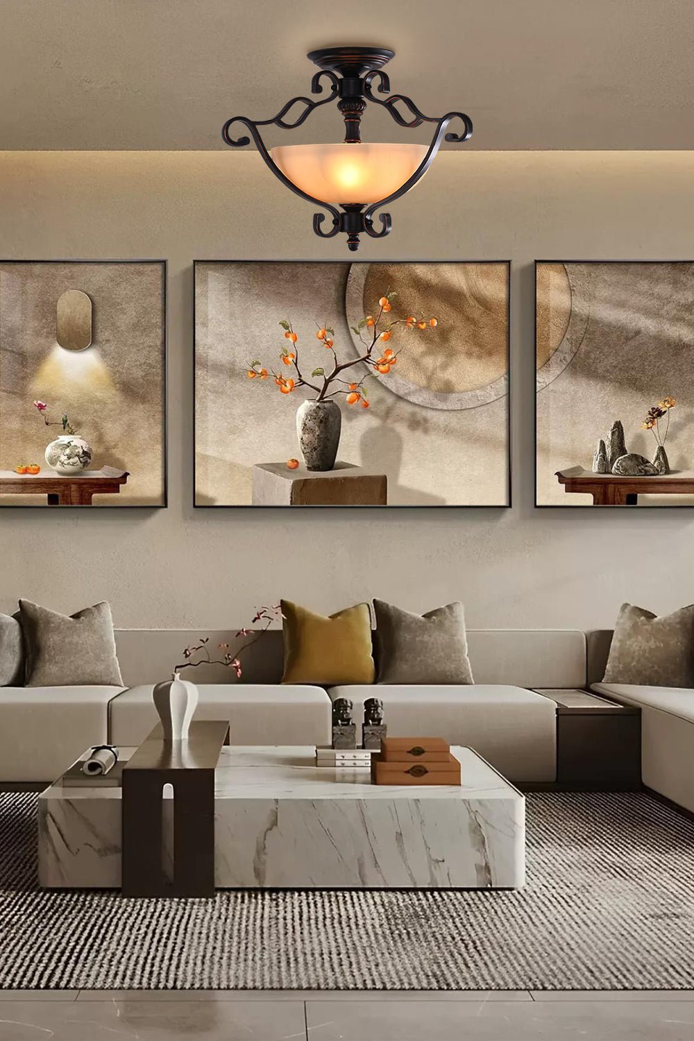 レトロポーチアイアンシーリングランプ