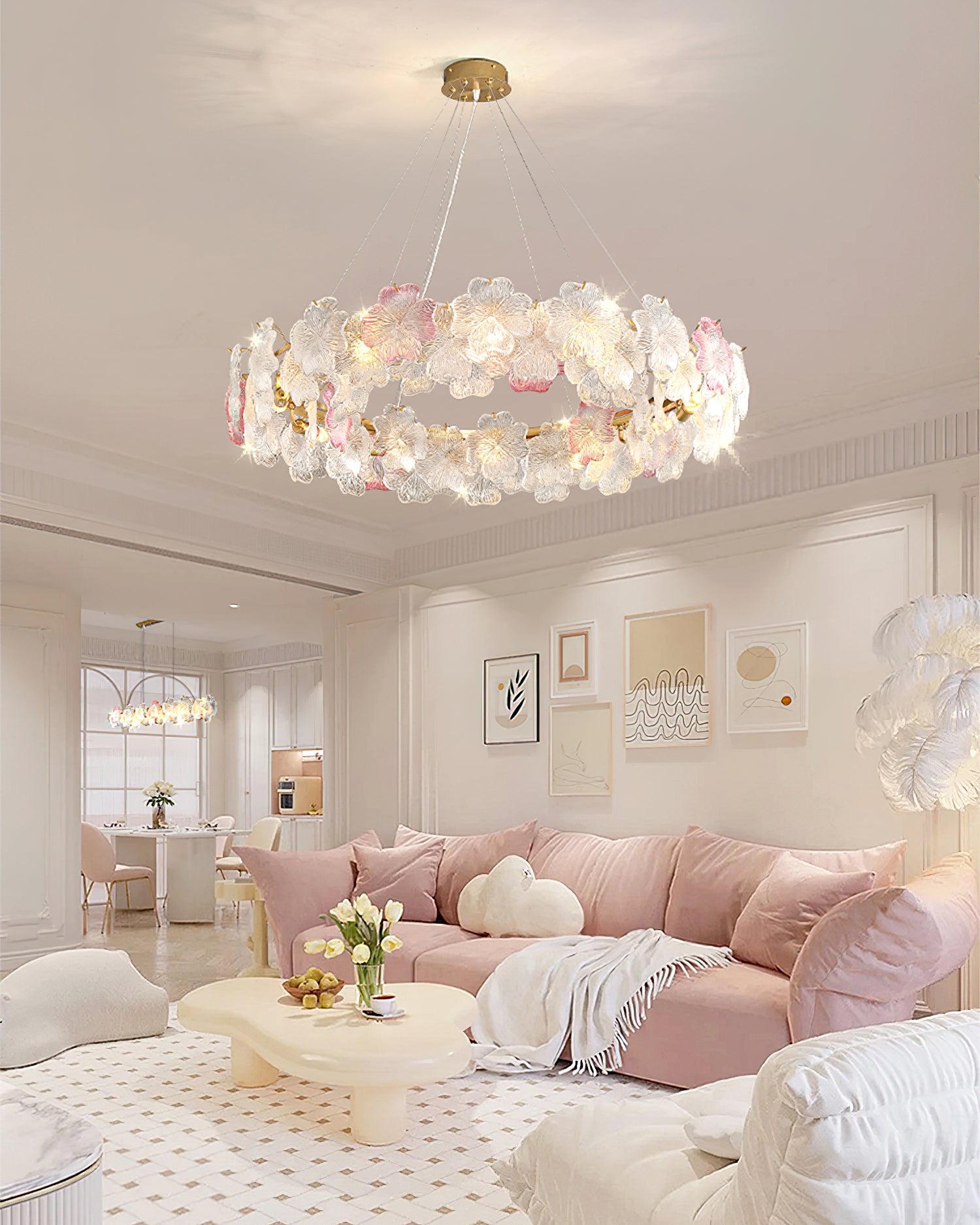 Charlotte Glass Flower Chandelier