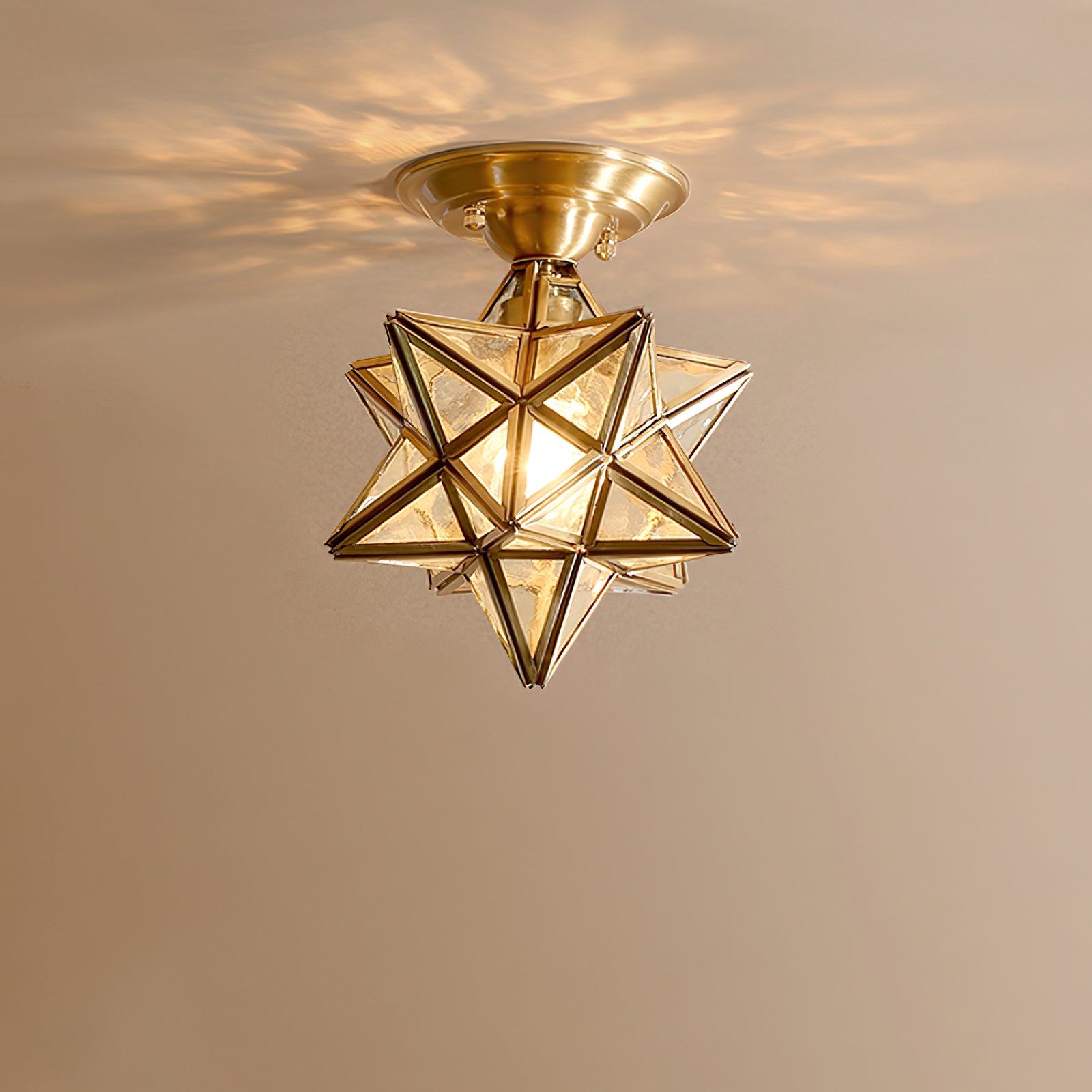 真鍮製五芒星型天井ランプ