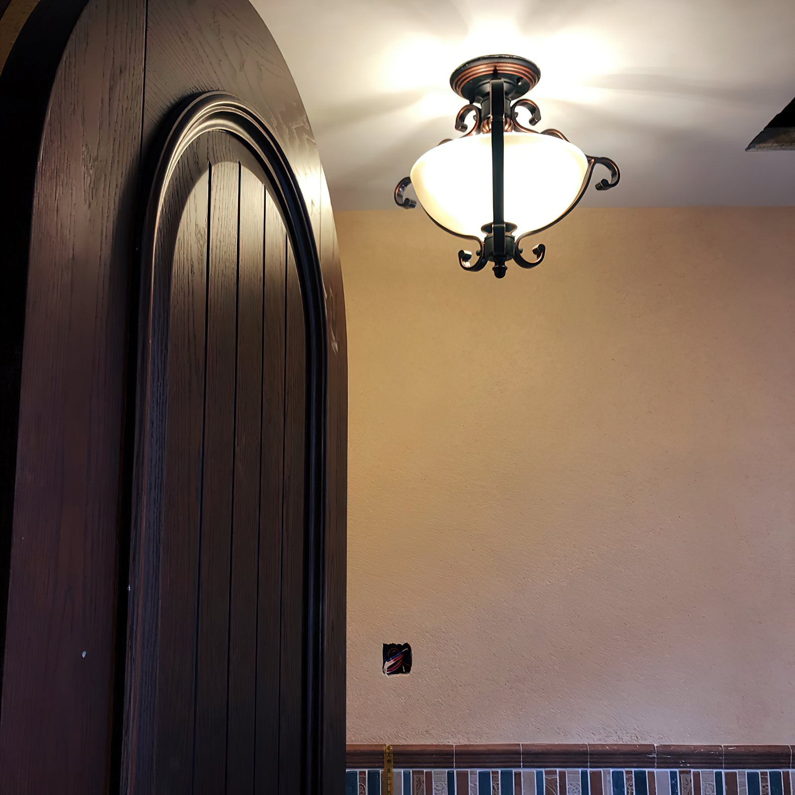 レトロポーチアイアンシーリングランプ