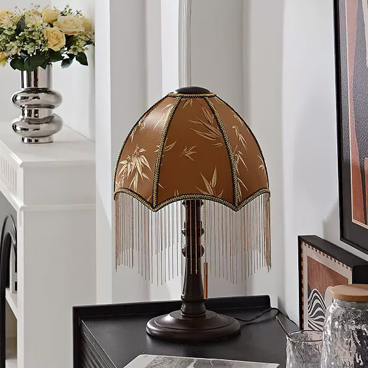 タッセルビーズテーブルランプ