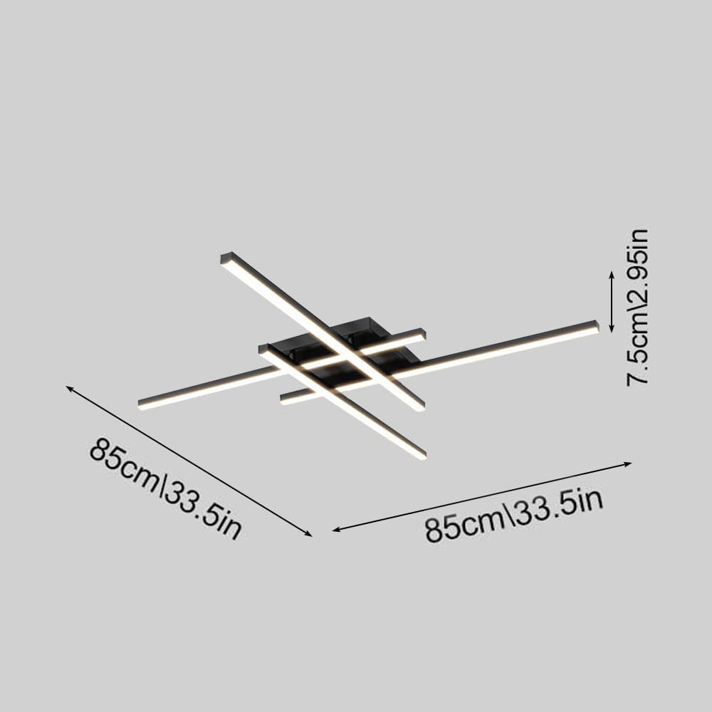 インダストリアルミニマリストアイアンリビングルームセミフラッシュLEDシーリングライト