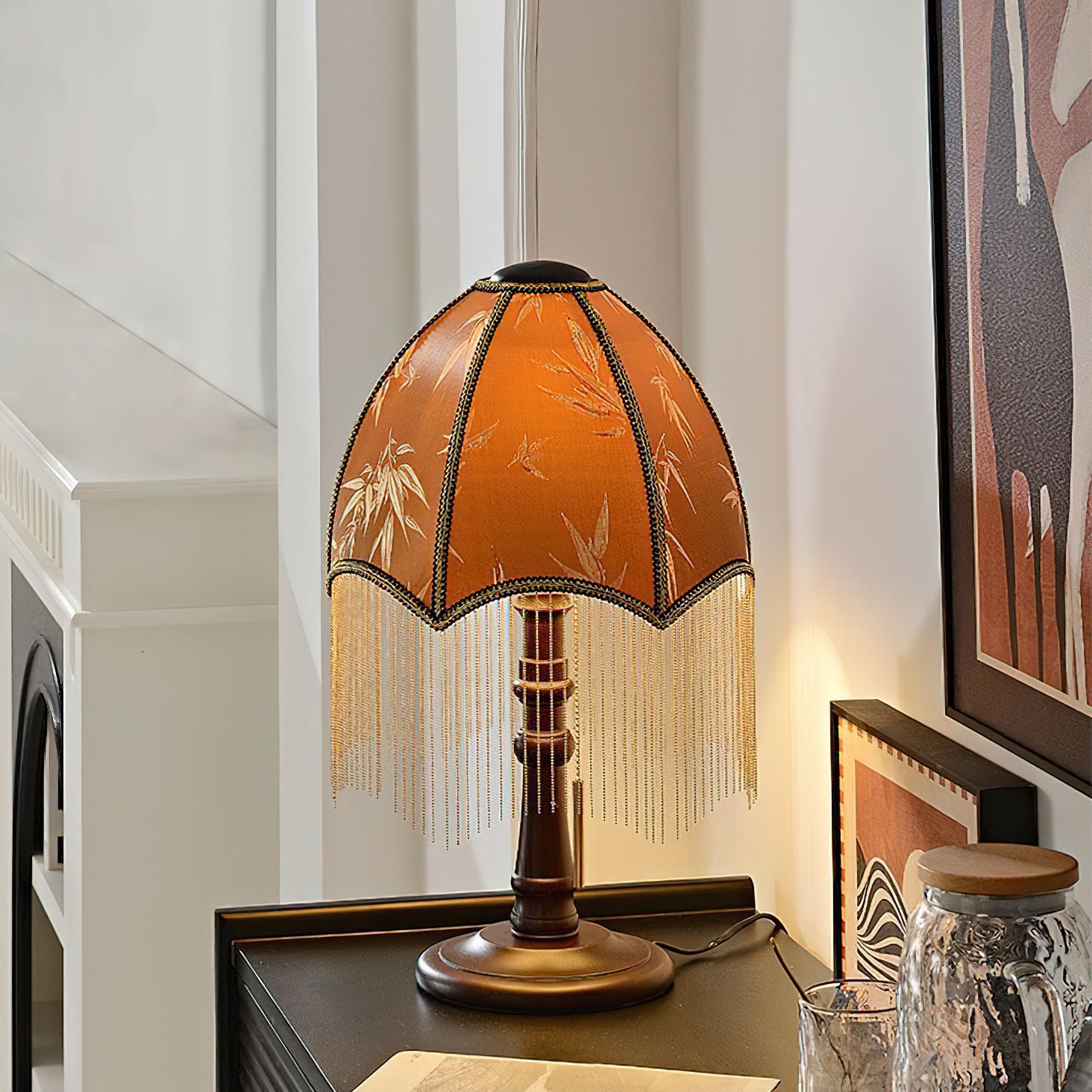 タッセルビーズテーブルランプ