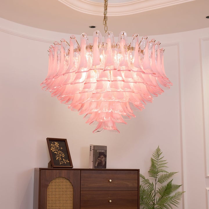 Addis Pink Glass Chandelier