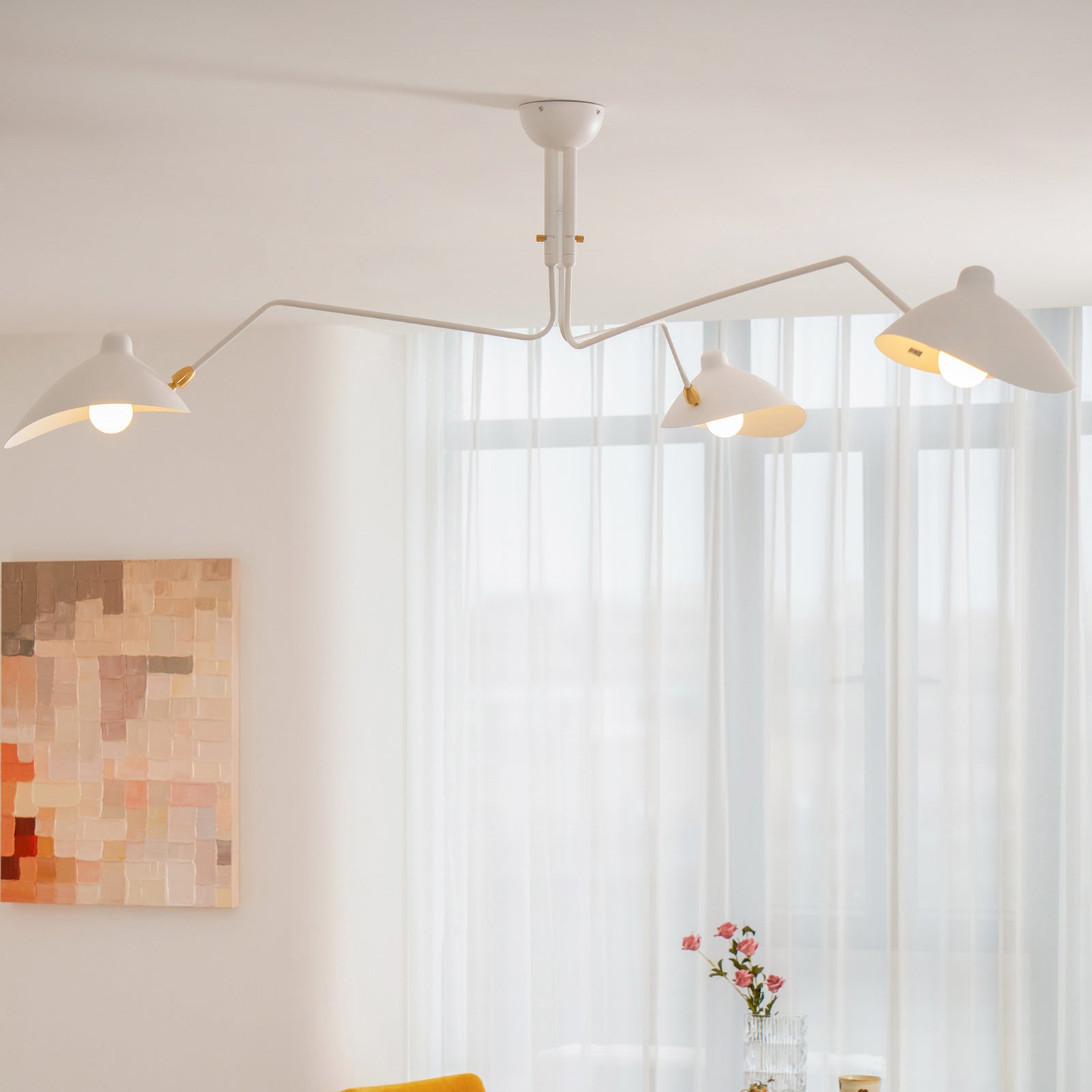 Horizontal Serge Mouille Ceiling Lamp A