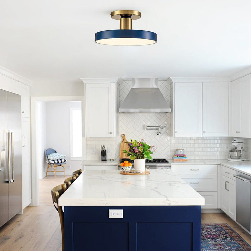 シンプルなブルーの寝室用LEDシーリングライト