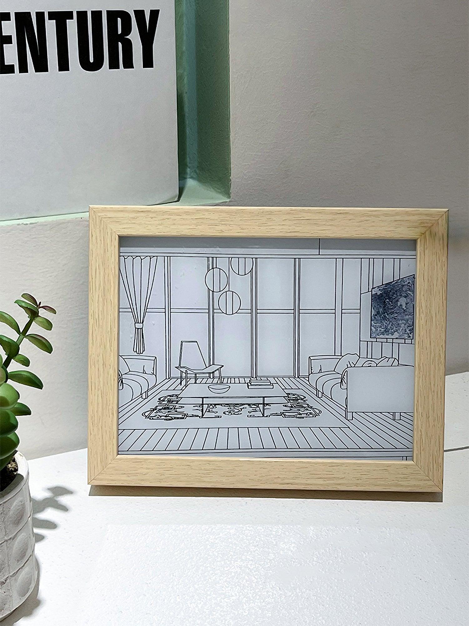 照明付きベッドサイドアートランプ