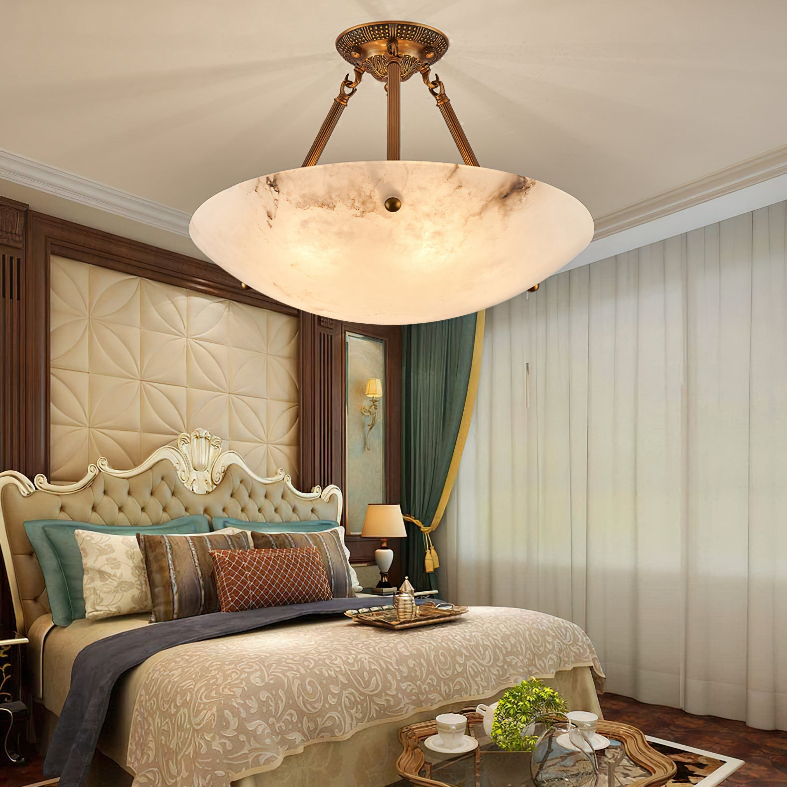 アラバスターボウル天井ランプ