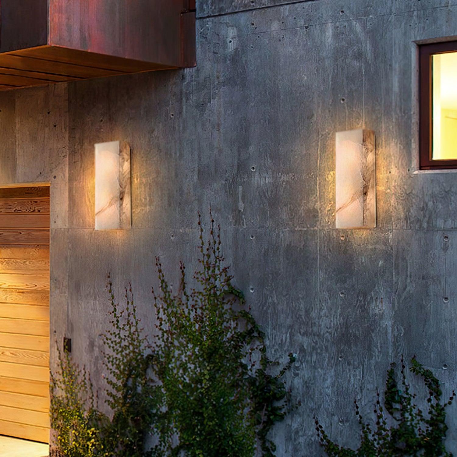 長方形アラバスター壁取り付け用燭台