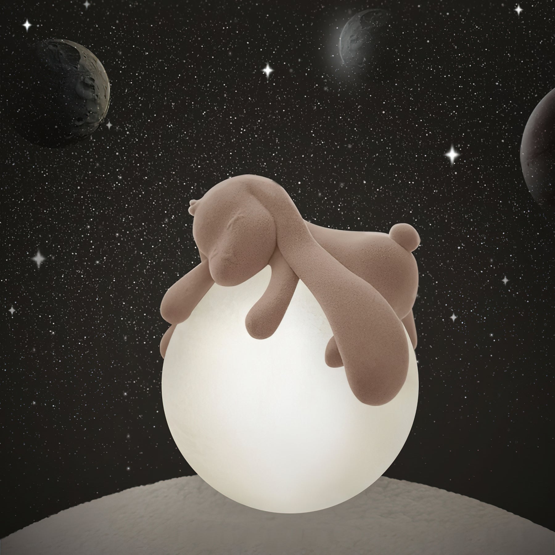 樹脂シリーズ かわいいウサギのテーブルランプ