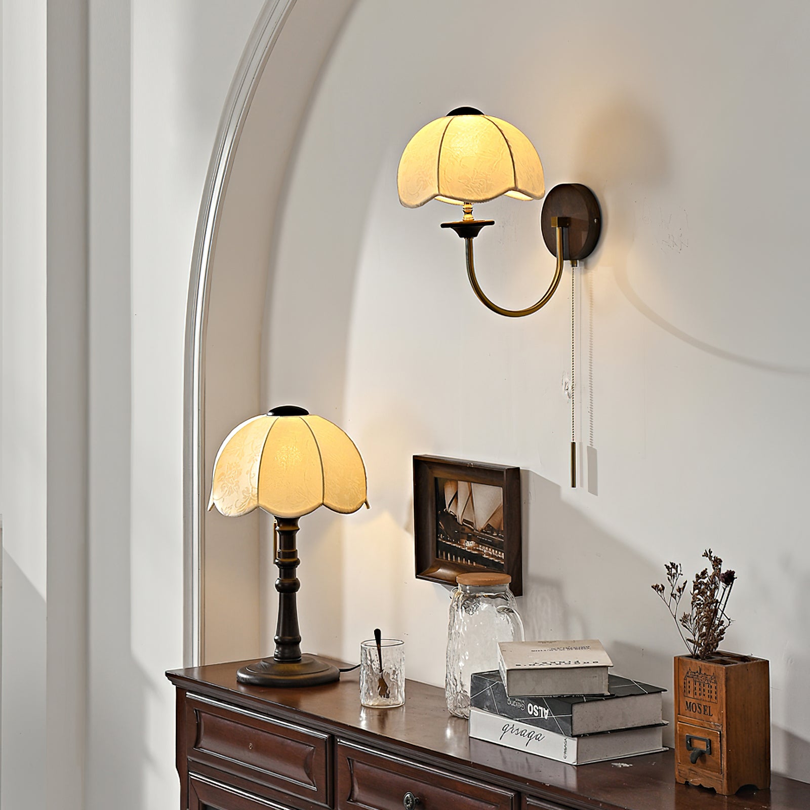 傘レトロテーブルランプ