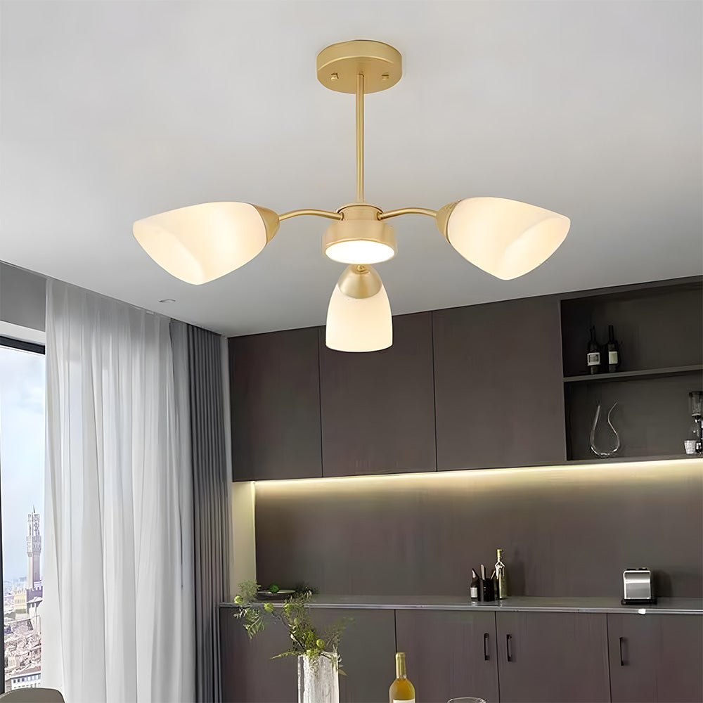 北欧風装飾 フロストガラス LED 寝室用シーリングライト