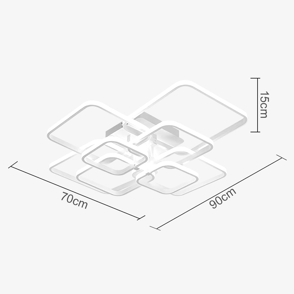 北欧の創造性あふれるマルチスクエアリビングルームLEDシーリングライト