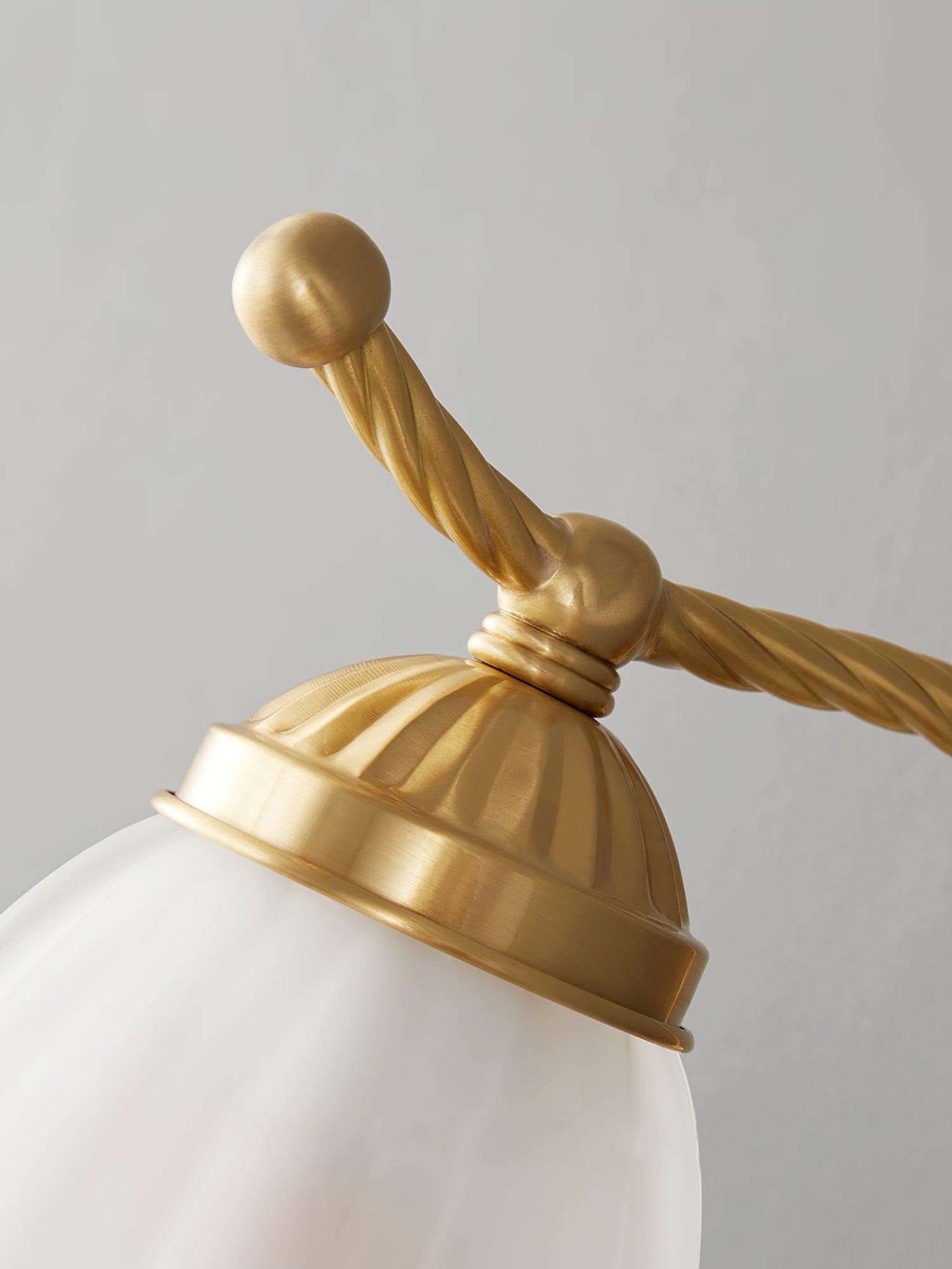 湾曲したグースネック真鍮ガラス取り付け用燭台