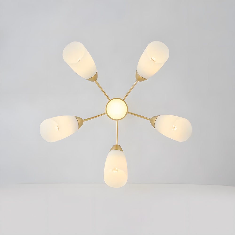 北欧風装飾 フロストガラス LED 寝室用シーリングライト