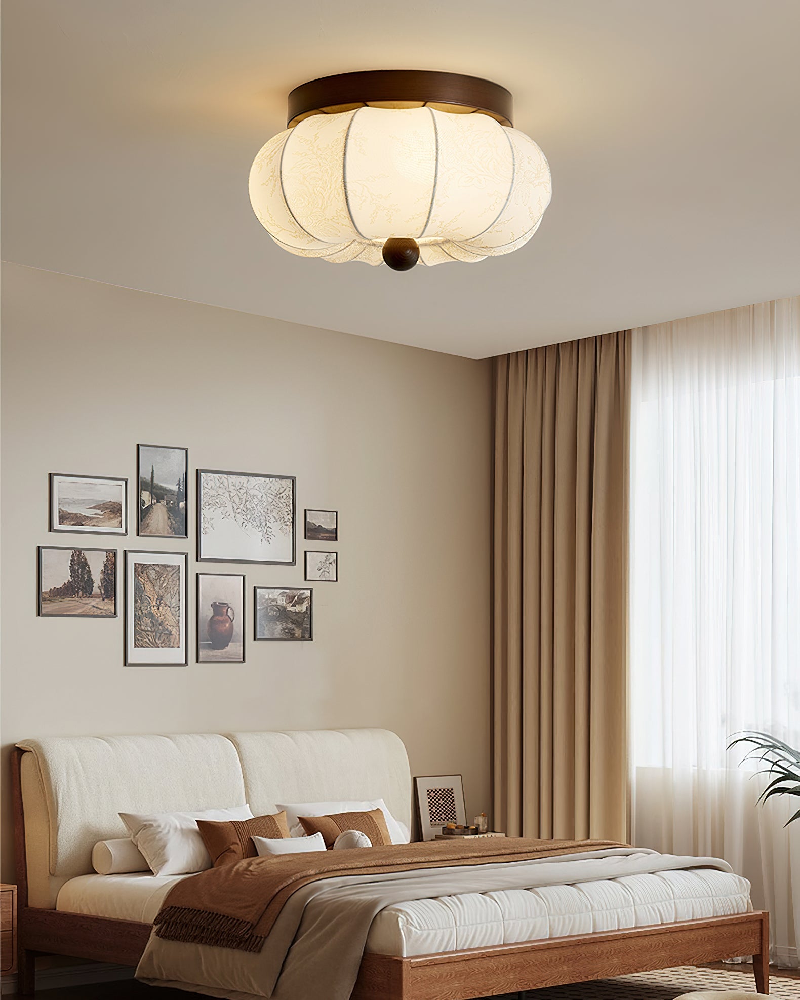 ファブリックパンプキンシーリングライト