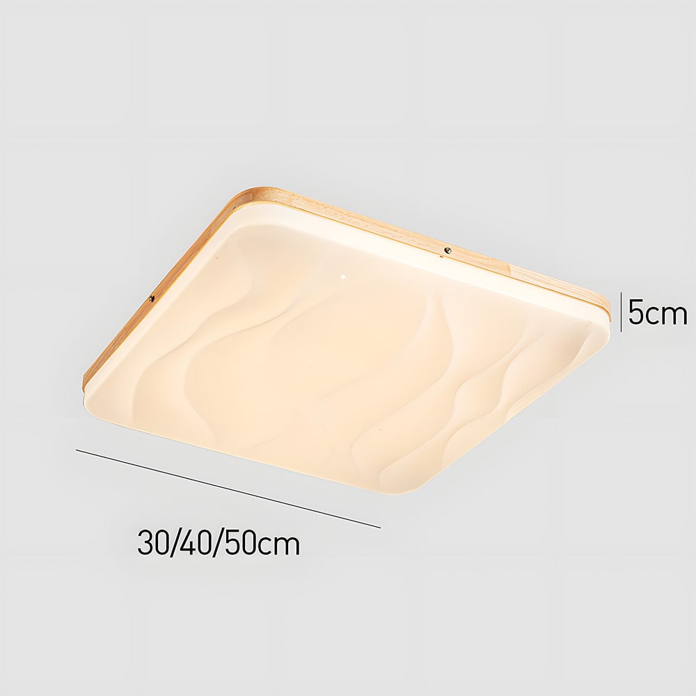 レトロミニマルな木製リビングルームLEDシーリングライト