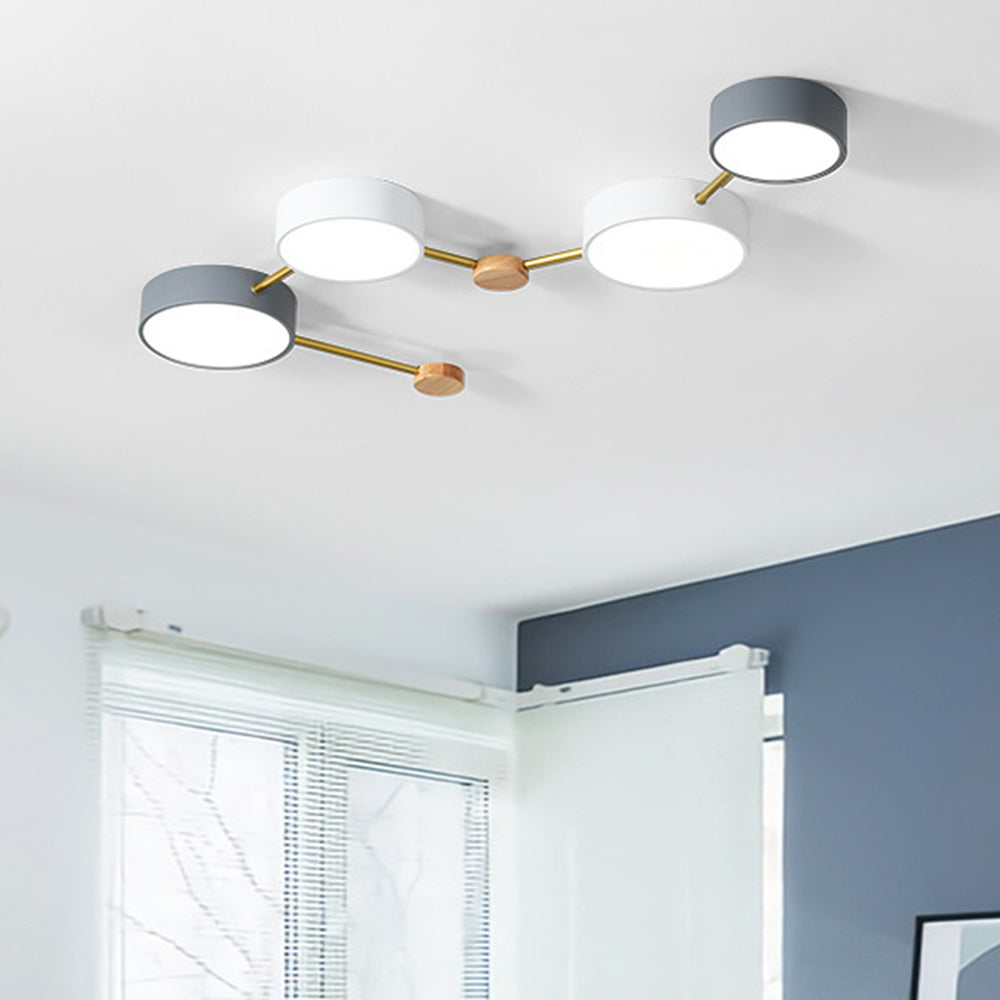 北欧クリエイティブ マルチヘッド LED ホワイトシーリングライト
