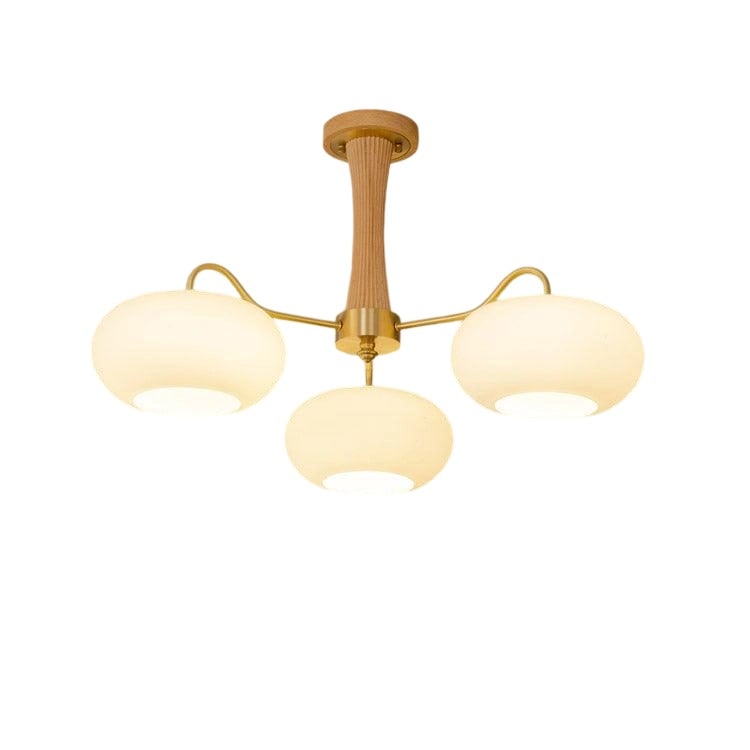 真鍮木製パーシモンシャンデリア